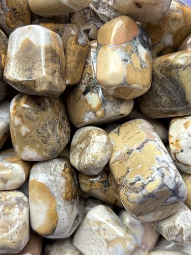 Image of Tumbled Stones, Natural Crystal Healing Stones, Home Office Decor, Aquarium Decorative Pebbles, Vase Fillers (Cobra Jasper, 200)