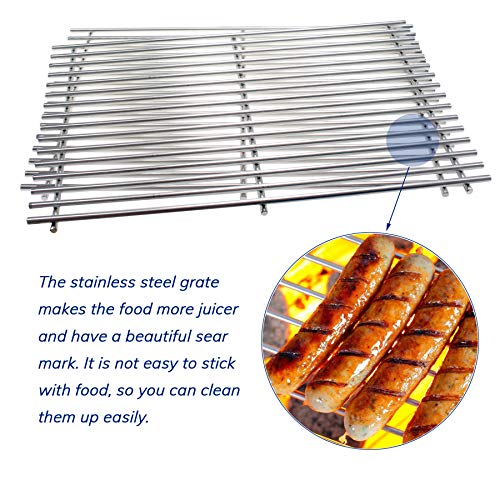 Utheer 7639 304 Stainless Steel Grill Grates For Weber Spirit I & Ii 300 Series, Spirit 700, 17.5" Cooking Grates For Genesis Silver B/C, Genesis Gold B/C, Genesis Platinum B/C, Genesis 1000-3500 #TOP6
