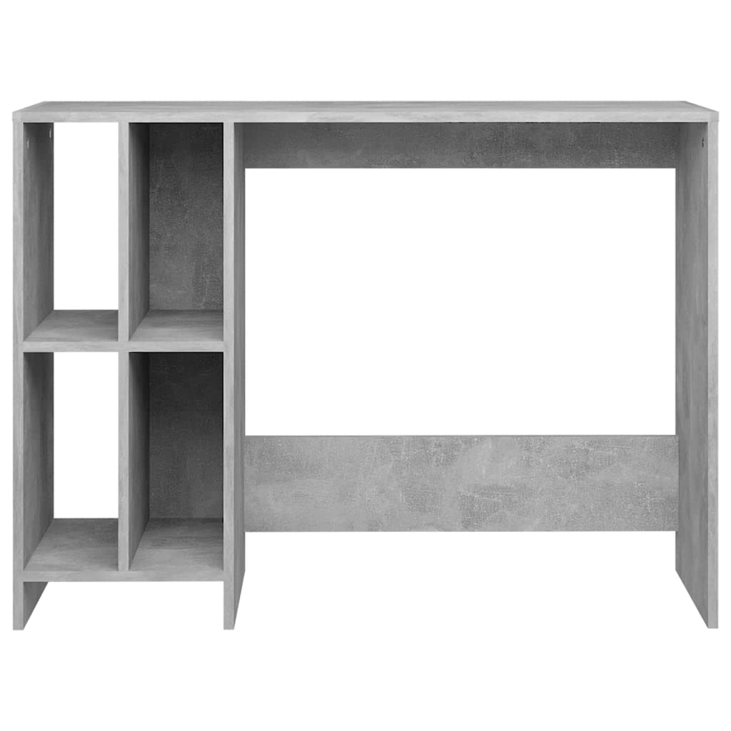 Scrivania per computer in legno grigio cemento, 102,5 x 35 x 75 cm, con 4 ripiani, moderna scrivania da ufficio per casa e studio, scrivania salvaspazio per studenti e ufficio