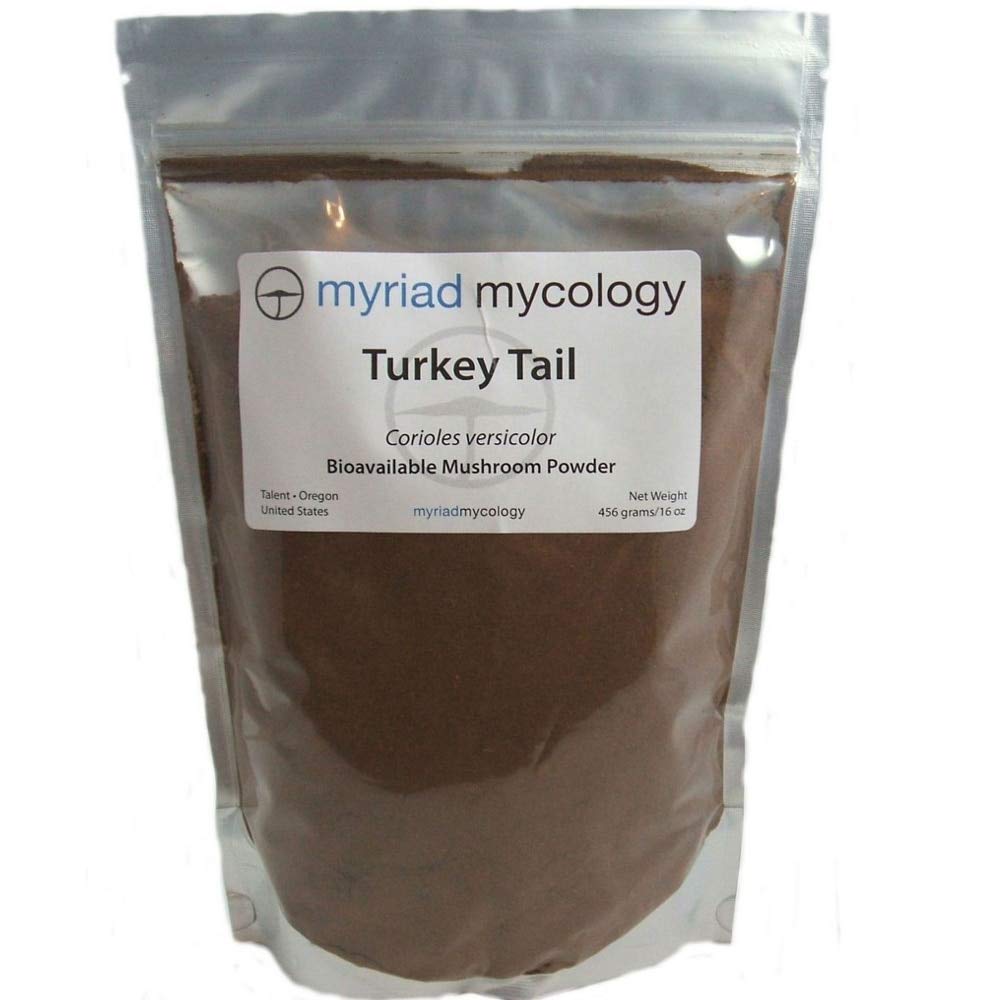 Myriad Mycology Turkey Tail Mushroom Powder 16oz or 1lb, Made in USA / Yun Zhi, 456g by Myriad Mycol