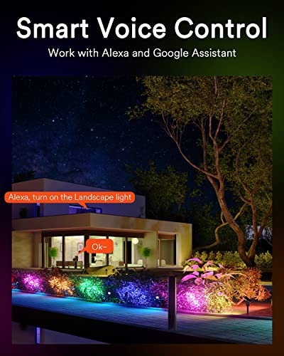 Lumary 56Ft Smart Landscape Lights Waterproof, Rgbai Color Changing Landscape Spotlight Wifi App/Voice Control, Low Voltage Landscape Lighting Outdoor Light For Patio Garden Yard Pathway (6 Pack) #TOP2