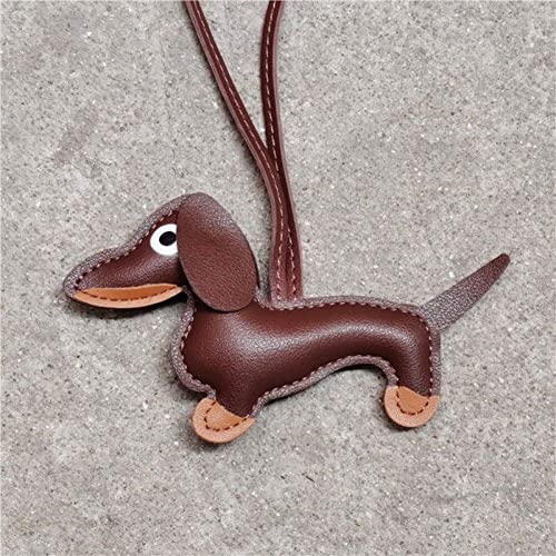 Casiler Süße Welpe Hundetasche Anhänger Key Chain Mode Pu Leder Dackel Dackel Ringzubehör