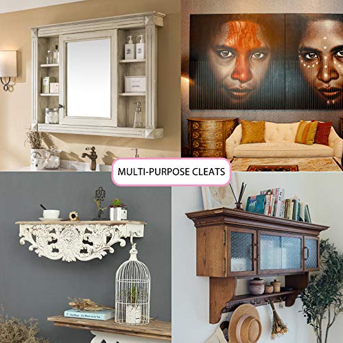 French Cleat Picture Hanger 18 Inches - 2 Pairs - Aluminum Z Hanger Supports 90lbs - Interlocking Wall Mounting Bracket Hardware Kit for Hanging Mirrors, Picture, Shelf, Whiteboard, Art, Frames - Image 7