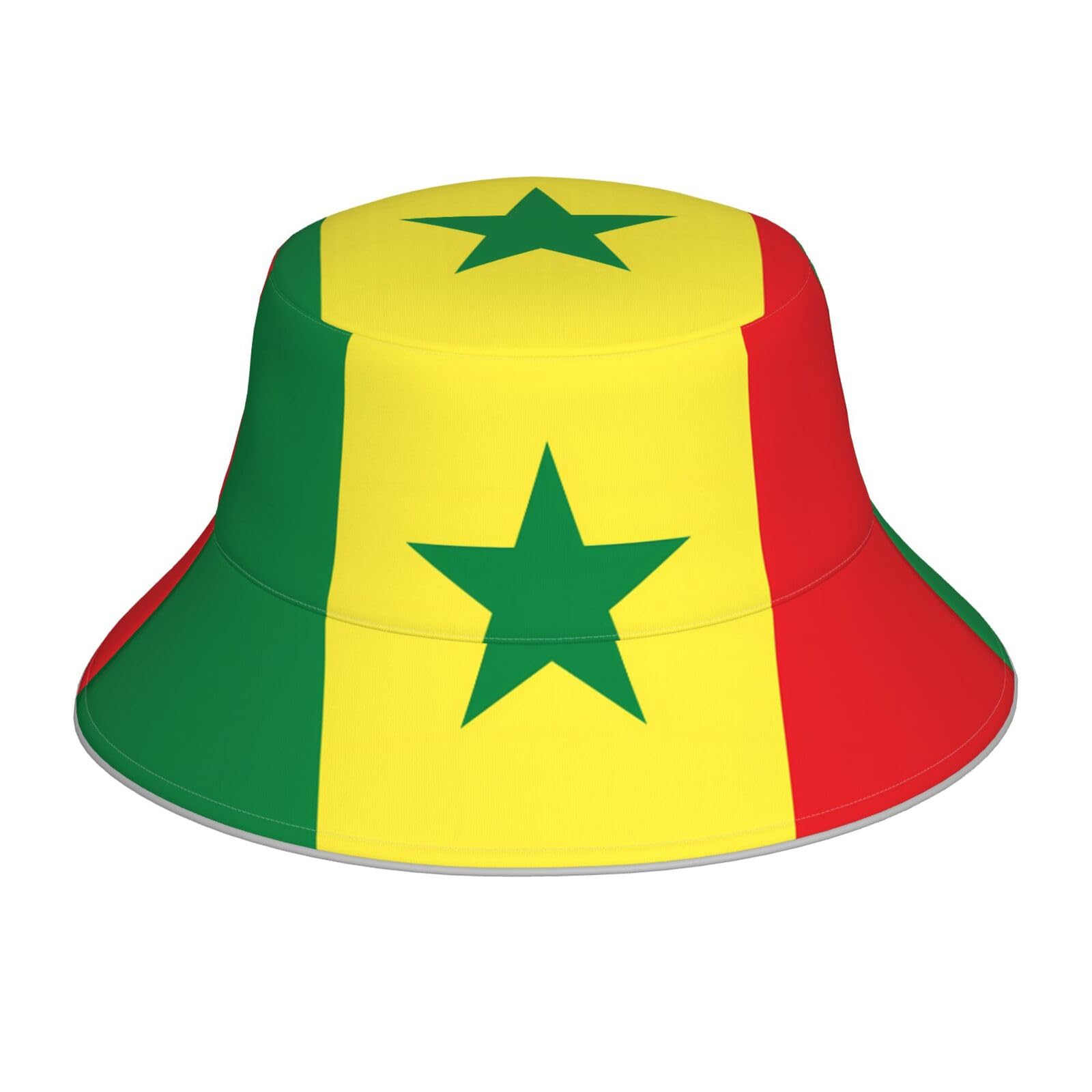 Guhaot Unisex Flag Of Senegal Reversible Print Bucket Hat, Dad Hat Summer Sun Hat For Beach Fishing Hiking Outdoor