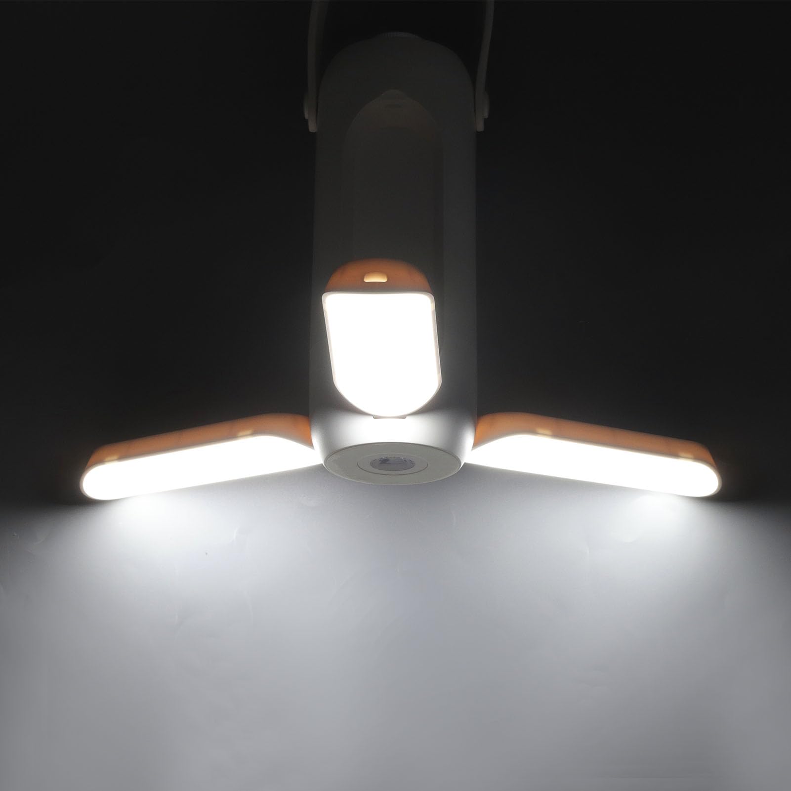 Fafeicy Lanterna da Campeggio Pieghevole con 4 Pannelli Regolabili, (WHITE) | Ricaricabile Via USB, ABS Impermeabile, 720 Regolabili, modalità Torcia e SOS, Gancio per Tenda o escursioni.