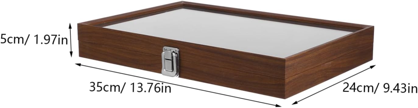 PRETYZOOM Wooden Jewelry Tray with Velvet Interior Elegant Multi Grid Bracelet Organizer Storage Box with Transparent Lid for Bangles Rings and Earrings and Secure Jewelry