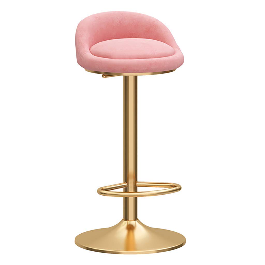 YIHGJJYP Adjustable Swivel Bar Stools, Grey Bar Chairs Breakfast Dining Stools for Kitchen Island Counter Bar Stools,Velvet Seat+ Gold Metal Legs, Pink/Grey/Green/Blue/White