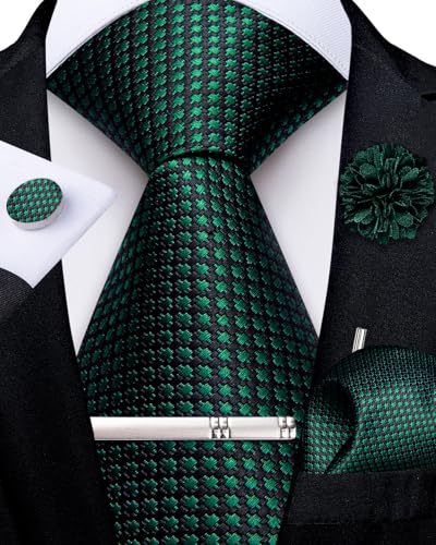 Image of DiBanGu Silk Pre-tied Ties for Men Formal Adjustable Necktie Set | 6PCS,Zipper Tie,Pocket Square,Cufflinks,Tie Clip & Lapel Pin,Wrinkle-Resistant,Premium Gift Box,Formal Business Wedding Party