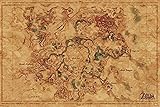 Zelda Breath of The Wild Hyrule Map Video Game Cool Wall Decor Art Print Poster 24x36