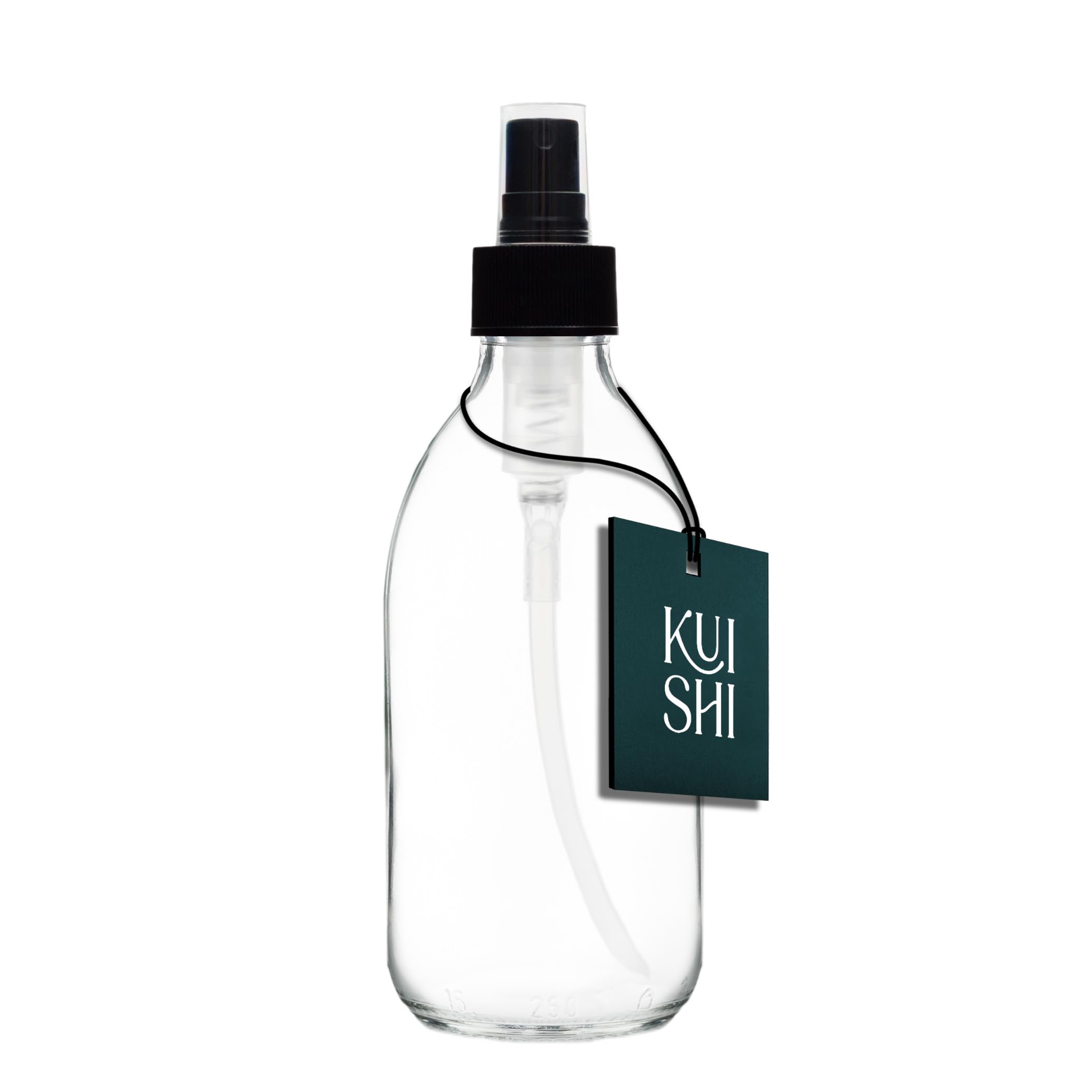 Kuishi Clear 250Ml Glass Perfume Atomiser Spray Bottle – Refillable Travel Atomiser With Protection For Fragrance & Aftershave
