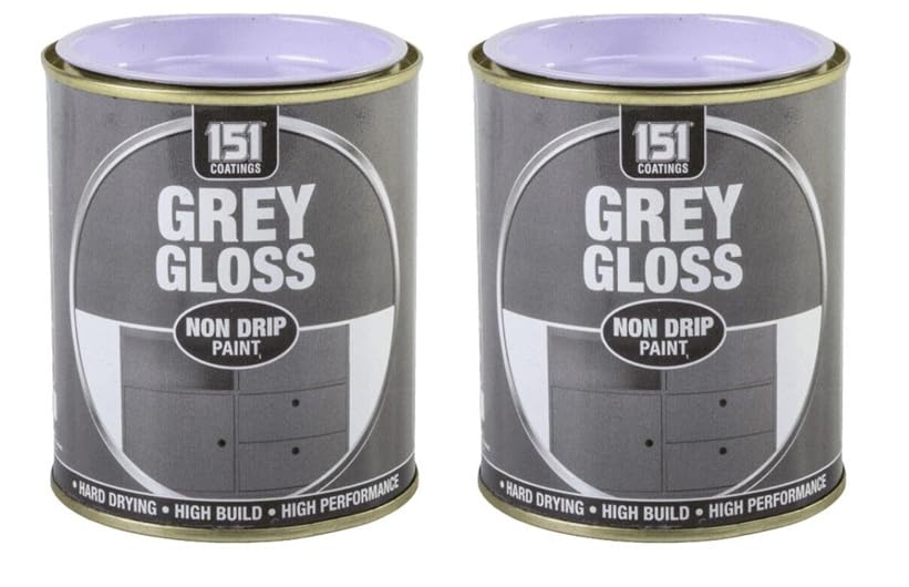 VARNOX, Grey Gloss Non-Drip Paint 300ml – Hard-Drying, High-Performance Gloss with Durable Hard-Build Formula – Ideal for Wood, Metal & Concrete – Interior & Exterior Use (2PCS)