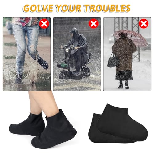 oruola 3 Paar Gummiüberzieher Schuhe,Silikon Überzieher Schuhe,Rutschfest Regen Schuhüberzieher,Rutschfeste Schuhüberzüge für Regen,Schneetag,Schlammige Straßen,Einheitsgröße (Größe: 38-46)