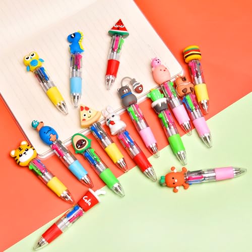 Pack de 24 mini bolígrafos multicolor 4 en 1 para fiestas infantiles 7