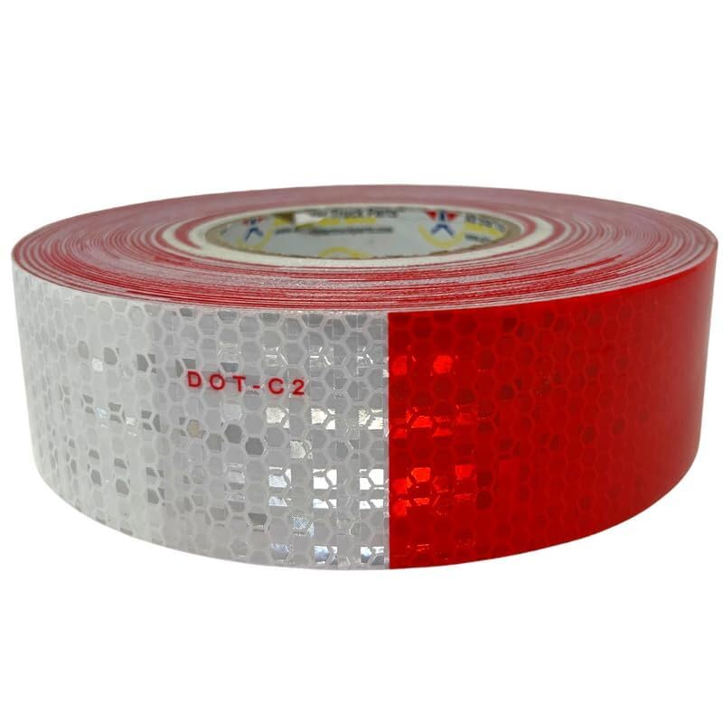 All Star Truck Parts Conspicuity Tape Premium DOT-C2 Approved Reflective Truck Trailer Red White 2”x150’ 4 Year Average Life -1 Roll