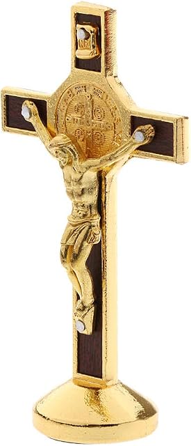 sharprepublic Crucifix Jesus Christ Cross Statue Figurine For Car Home Chapel Decor - Gold, as described