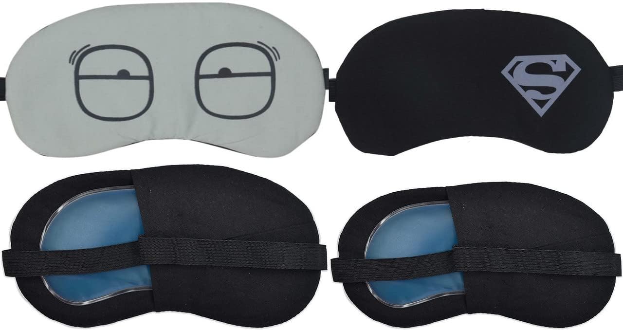 Aoxeria Eye Mask For Sleeping Men Women With Cooling Gel For Night Deep Sleep, Puffy Eye'S, Dark Circles, Dry Eyes And Eye Fatigue (Light Green-Square, Black-Superman)-image-11