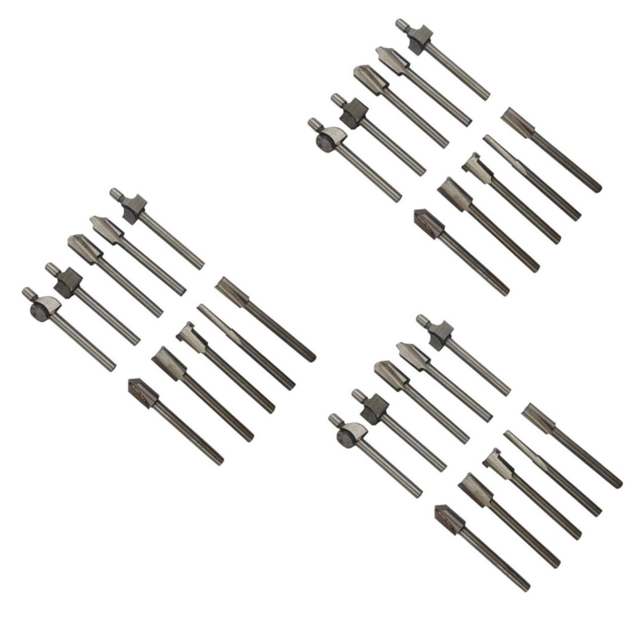 jojofuny 3 Set Di Frese Per Fresatrici Alte Da 1/8 Di Pollice Kit Di Utensili Per Fresatrici Rivestimento Antiaderente Per Tagli Lisci 10 Pezzi*3
