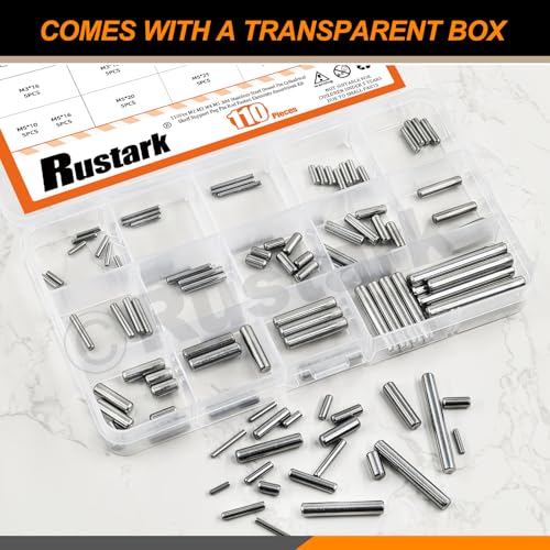 Rustark 304 Edelstahl Dübelbolzen Zylindrische Regalstütze Peg Pin Rod Fast-Elemente Sortiment Kit (22 sizes)