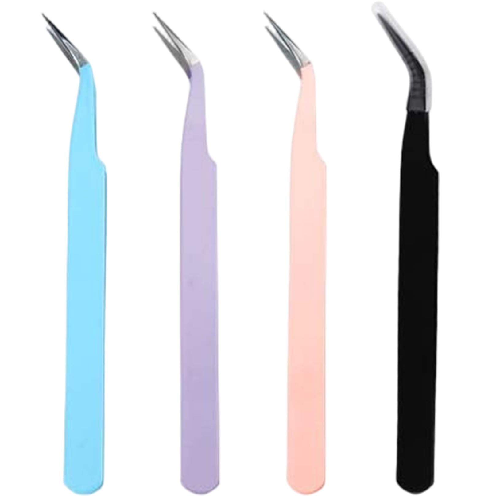 4Pcs Craft Tweezers, 5 Inch Multipurpose Stainless Steel Curved Tweezers for Intricate Projects, Scrapbooking, Cardmaking, Stickers, Dried Flowers