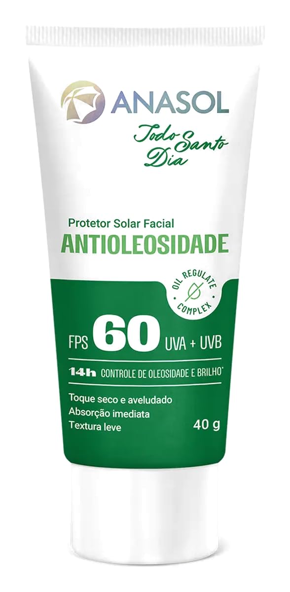 Anasol Protetor Solar Facial Antioleosidade Todo Santo Dia FPS60 40g