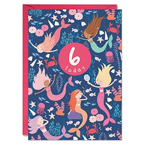 Age 6 Mermaids Birthday Card by James Ellis Cover