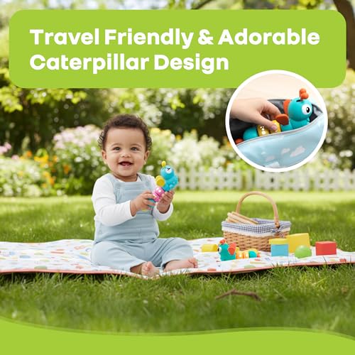 Image of R for Rabbit 2 Pcs Orapple Caterpillar Wind-Up Crawling Toy Smooth Rounded Edges Injury-Free Color Learning Activity Toys for Babies Toddlers