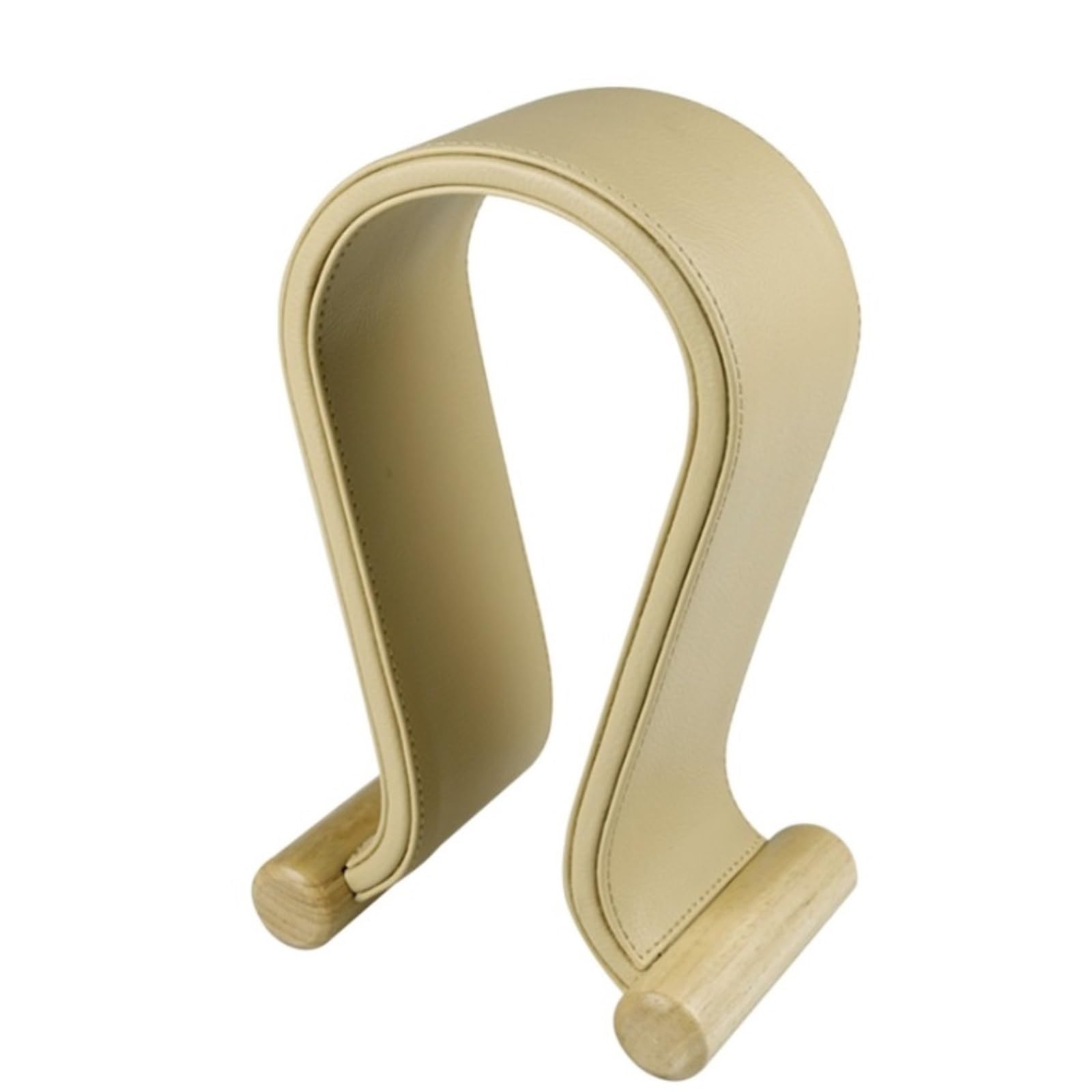 MRKU Headphone Stand Holder Headset Hook Hanger Desktop Leather Gaming Wood Desk Disply Shelf