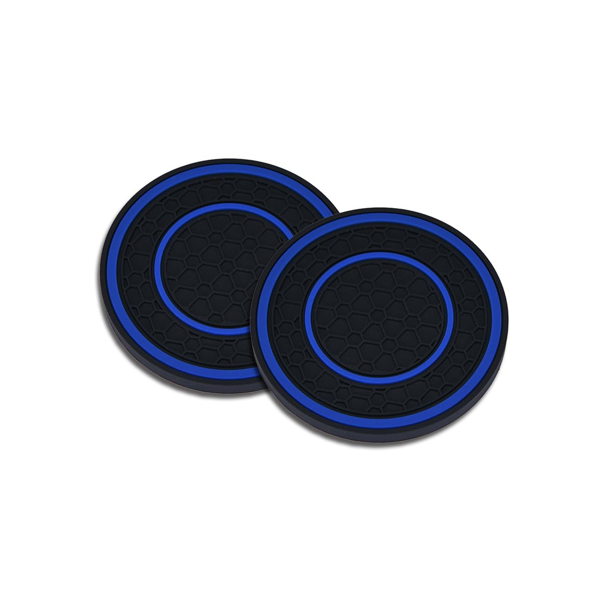 2 Pack Car Coasters for Cup Holder, 2.75 Inch Universal Auto Waterproof Coasters Silicon Insulation Cup Mats,No-Slip Anti Dust Insert Coaster for Woman Man, Suit for Vehicle Interior (2, Blue)