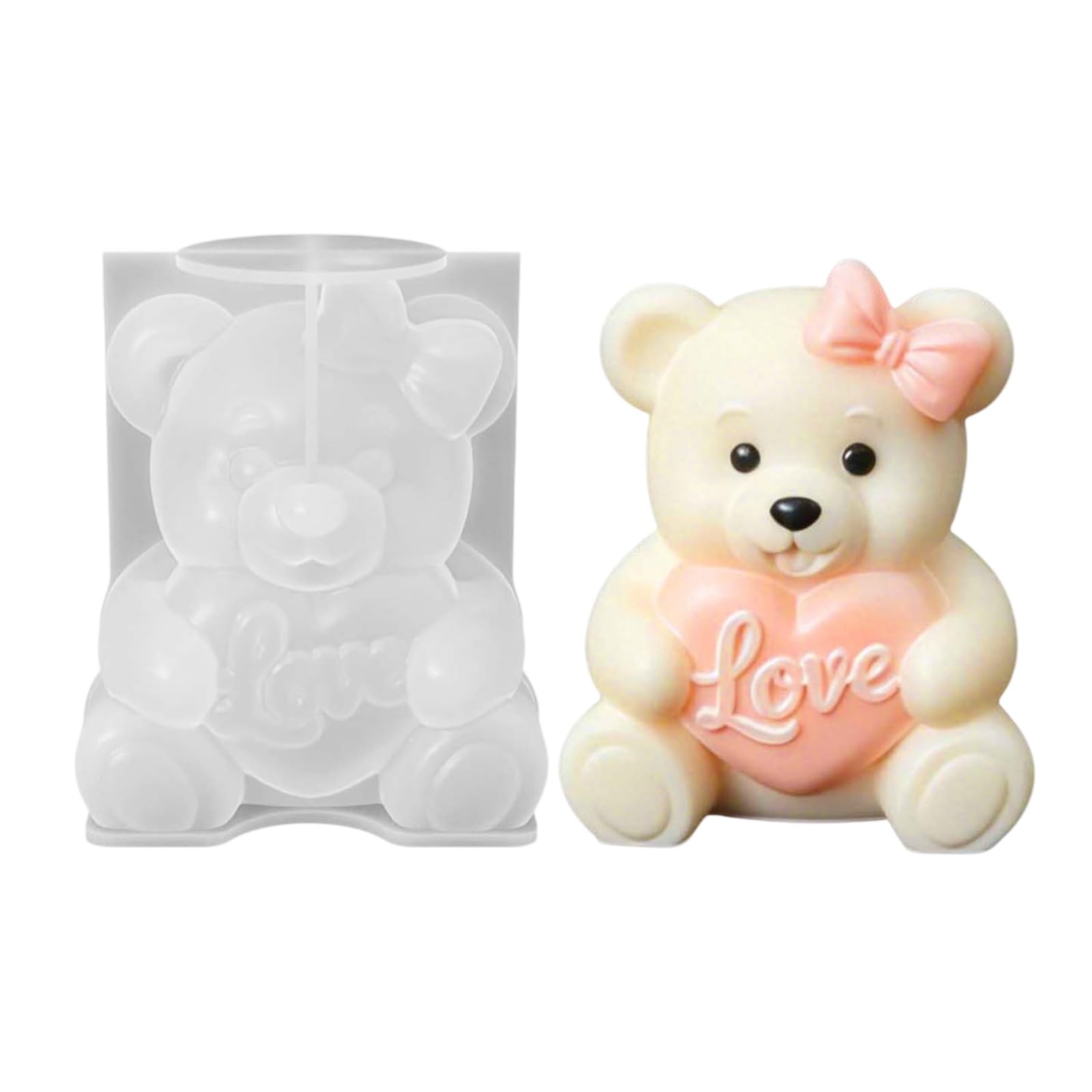 Tsophreniq Artistic Silicone Balloon Bear Shape Easy Demolding for Soap Projects Food Silicone