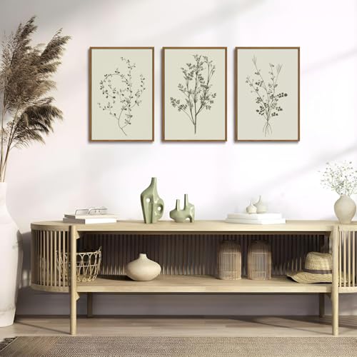 Neutral Floral Framed Wall Art Set of 3 12x16 by ZKFGPP - Used condition - Image 4