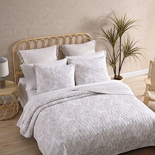 Tommy Bahama - Queen Quilt Set, Reversible Cotton Bedding With Matching Shams, Pre-Washed For Added Softness (Palmday Beige, Queen) #TOP2
