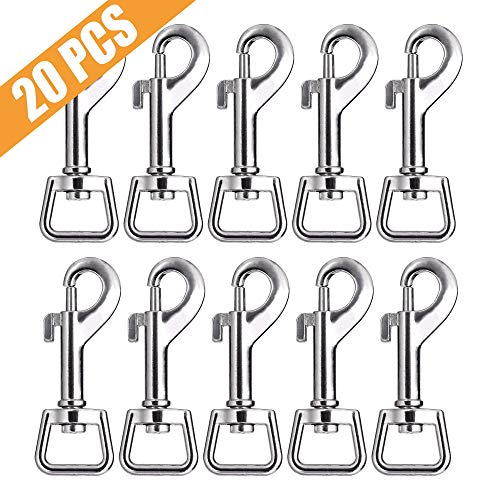 Swivel Snap Hooks, Lucky Goddness 20pcs Metal Heavy Duty Square Eye Clasp Buckle
