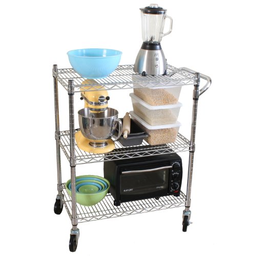 Oceanstar 3-Tier Heavy Duty All-Purpose Utility Cart, Chrome #TOP3
