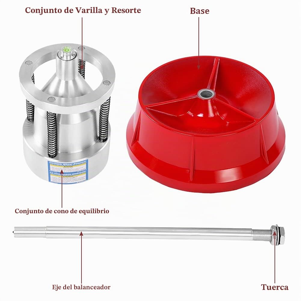 Equilibrador de Ruedas Portátil Universal para Coches y Camiones, Máquina Equilibradora Automática, Acero y Plástico
