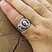 Solid 925 Sterling Silver Retro Gothic Biker Skull Luxury Turkish Men's Ring (13)