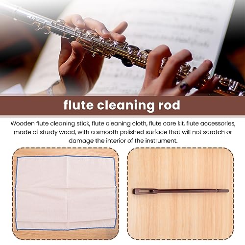 Myqqhbs Holzflöte Reinigung Rod Flöte Reinigungstuch Flöte Care Kit Flöte Zubehör