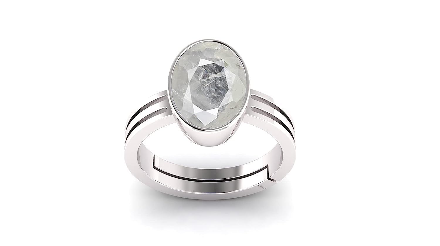 Akshita gems 10.25 Ratti 9.70 Crt Aa++ Quality Certified Adjaistaible Silver Ring Unheated Untreated Natural White Sapphire Pukhraj Loose Gemstone For Mens - Free Size (B08LHBC3V3) Amazon Price History, Amazon Price Tracker