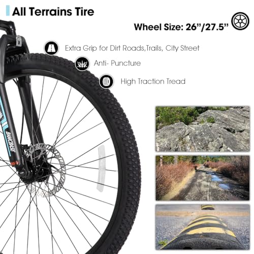 HILAND 26 27.5 Inch Mountain Bike, Mens and Womens Aluminum