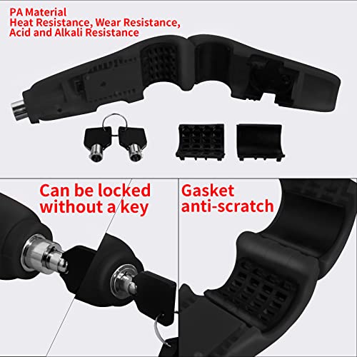Image of Motorcycle Throttle Lock, Heavy Duty Anti-Theft Adjustable, 110 db Alarm System, PA Material, Oval, Black