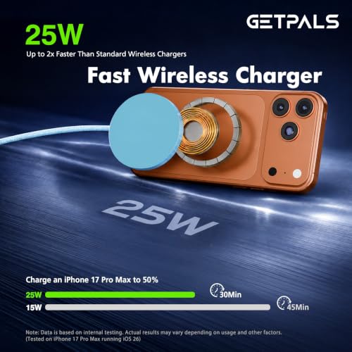Image of 25W Magnetic Portable Fast Wireless Charging Pad for Apple iPhone Series