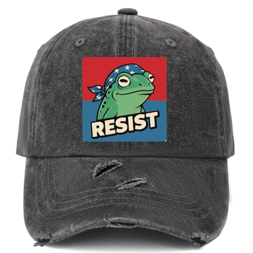 Portland Frog Resist Hat for Men Funny Washed Distressed