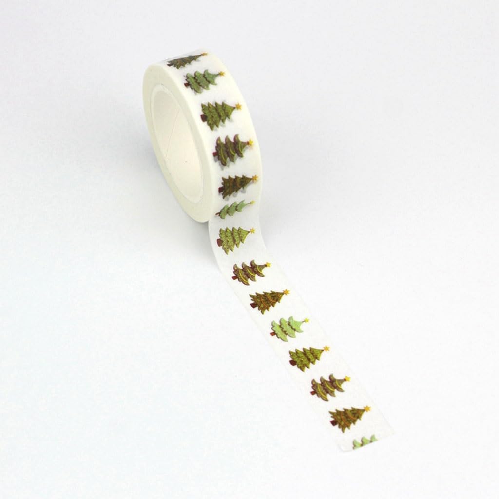 10pcs/Lot Decorative Christmas Trees Washi Tapes Gift Wrap Adhesive Masking Tape