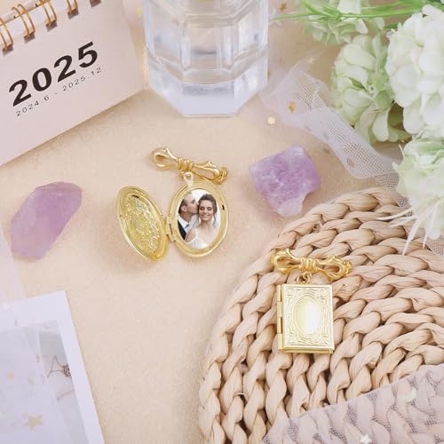 Image of CHGCRAFT Locket Brooch Bridal Bouquet Charm Flower Brooch Pin Brass Pins Set Memory Charm Coat Shirt Suit Collar Accessories for Backpack Clothing Badges