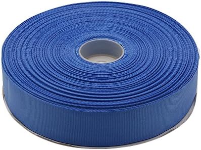 Topenca Supplies 1 Inch x 50 Yards Double Face Solid Grosgrain Ribbon Roll, Blue