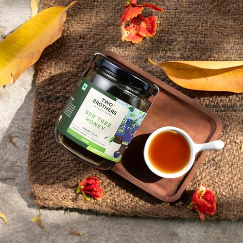 Image of Two Brothers Organic Farms Indian Berry Honey, Raw Mono-Floral Unfiltered (350 g) | Rich in Pollen, Beeswax & Propolis | Immunity-Boosting, Antioxidant-Rich | 100% Natural & Pure