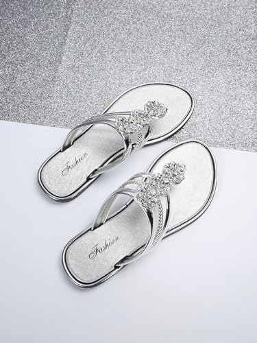 Floerns Women's Flat Sandals Flip Flop Sandals Summer Slip on Dressy Thong Sandal4