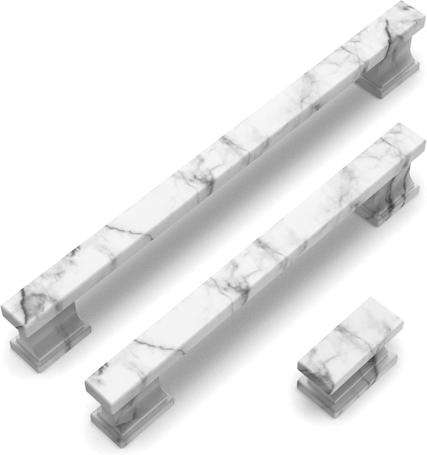 10 Pack 5 inch Cabinet Handles White Marble Cabinet Pulls Kitchen Handles for Cabinets Dresser Pulls Zinc Alloy Cabinet Handle Cabinet Hardware