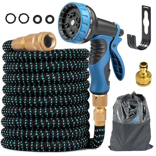 75FT Flexible Expanding Magic Hose Expandable Garden Hose with 10 Function Nozzle 4 Layer Latex and 3 Times Expanding Watering Hose Pipe Easy Storage Garden Water Hose