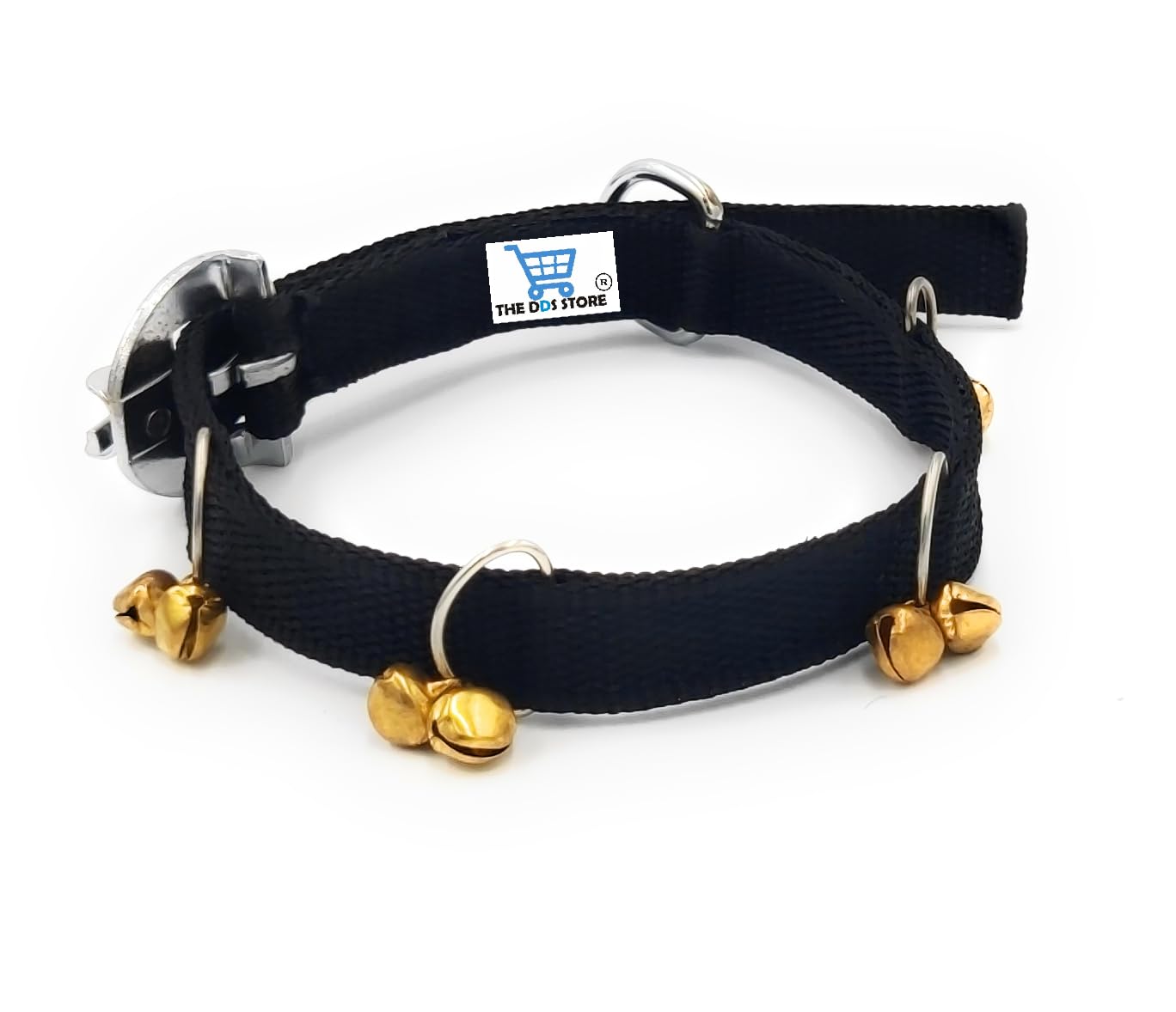 Nylon Dog Ghungroo Collar with Jingle Bells - Medium, Black-image-43