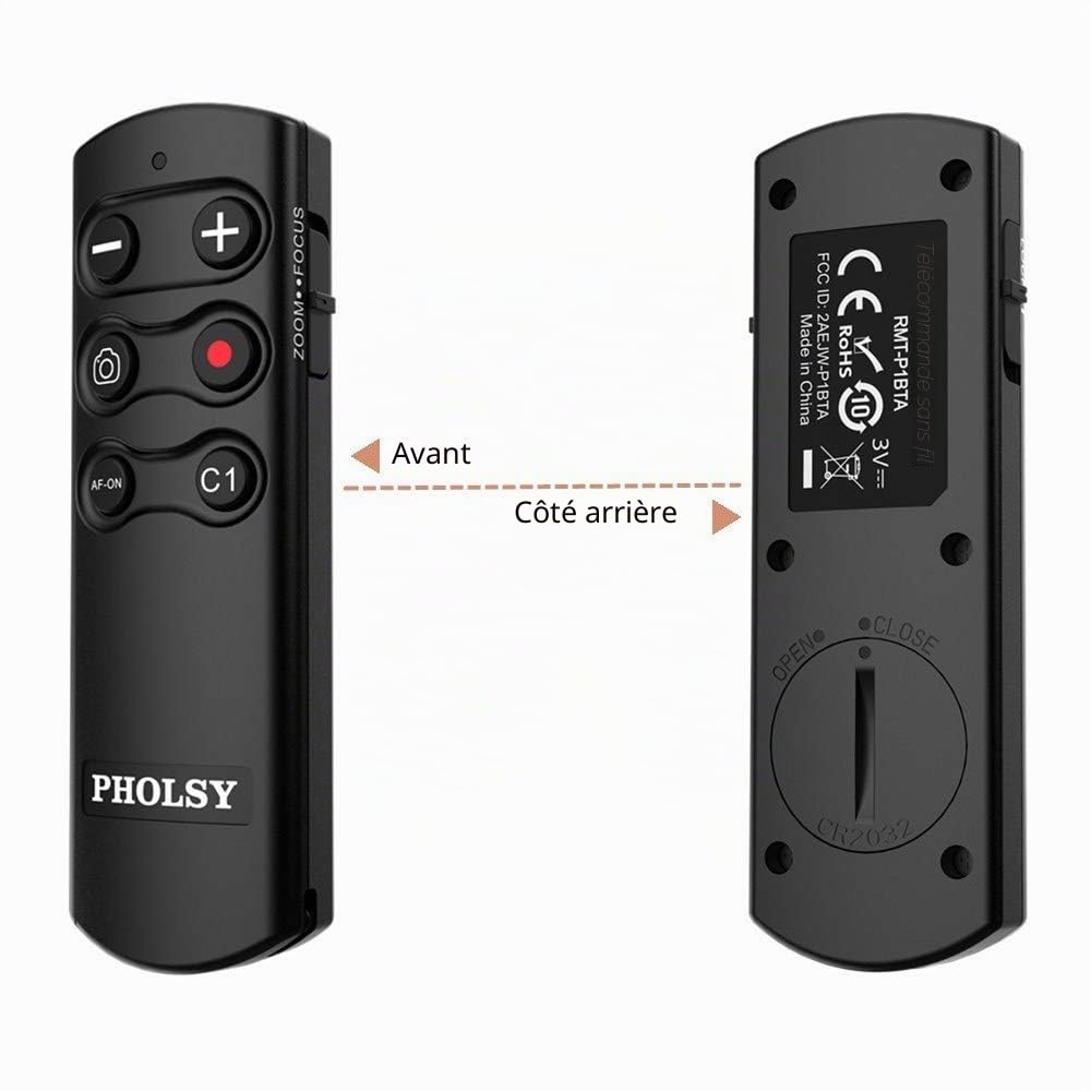 PHOLSY RMT-P1BT Bluetooth Caméra Télécommande sans Fil Compatible avec Sony Appareil Photo a1, a7C, a6100, a6400, a6600, a7M3, a7M4, a7RM4, a7SM3, a9, a9M2, RX0M2, RX100M7, ZV-1, ZV-E10
